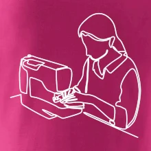 Švadlena a šicí stroj jedním tahem