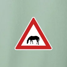 Dopravní značka - Pozor pasoucí se kůň