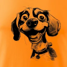 Černobílá karikatura bígl