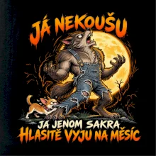 Vlkodlak s čivavou vyje na měsíc