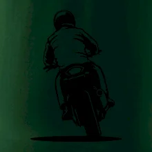 Motorkář na zádech - silnice