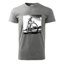 Cyklista černobílá cesta