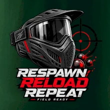 Paintballová maska respawn reload repeat