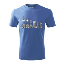 Šachové figurky v řadě - kreslené