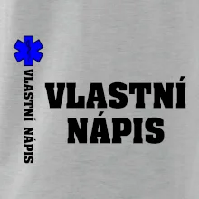 Hvězda života - vlastní nápis vpředu a vzadu