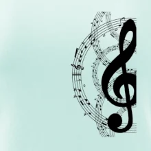 Houslový klíč a noty