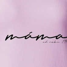 Psací nápis máma s ročníkem