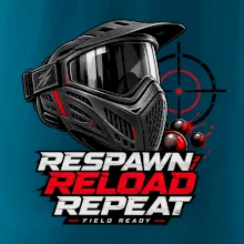 Paintballová maska respawn reload repeat