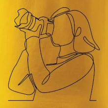 Fotografka stojící jedním tahem