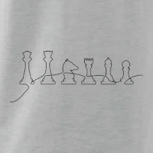 Šachové figurky v řadě - obrys