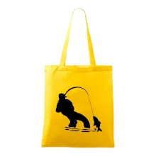 Rybář tahající rybu