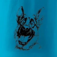 Černobílá karikatura Německý ovčák