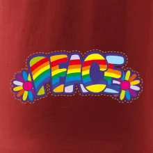 Peace nápis duhový