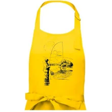 Kreslený rybář s podběrákem