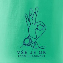 Vše je ok potápěčský signál rukou kreslený jednou linkou