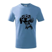 Černobílá karikatura bígl