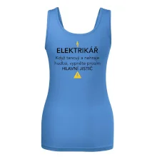 Elektrikář - hlavní jistič - Nápis na zádech