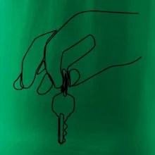 Klíče a ruka jedním tahem