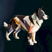 Border colie slepená z papíru