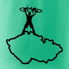 Mapa ČR - cyklista na prsou