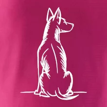 Pes kreslený zezadu