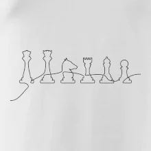 Šachové figurky v řadě - obrys