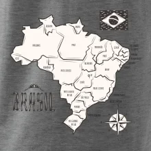 Brazílie mapa s názvy regionů