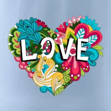 Love nápis květovaný