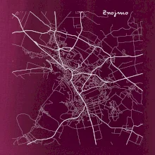 Černobílá mapa Znojmo