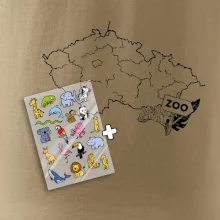 Tričko s mapou + ZOO nažehlovačky