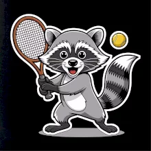 Mýval hraje tenis kreslený