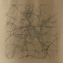 Mapy měst černobílé Plzeň