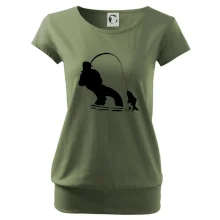 Rybář tahající rybu