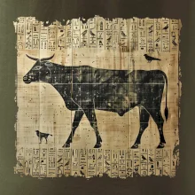 Egyptské hieroglyfy kráva