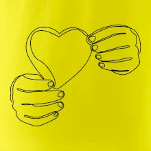 Ruka držící srdce  jedním tahem