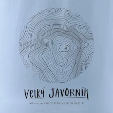 Velký Javorník - vrstevnice v kruhu