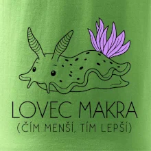 Lovec makra nahožábrý mořský plž s fialovými žábrami