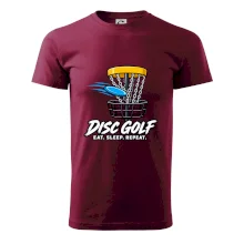 Discgolfový koš s letícím diskem eat sleep repeat