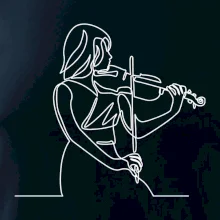 Houslistka jedním tahem