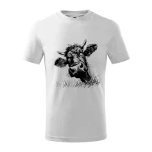 Černobílá karikatura černá kráva hlava