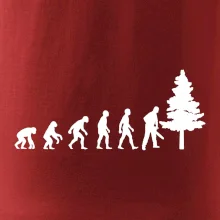 Evoluce dřevorubec - pila a strom