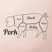 Prase nákres rozřezání