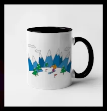 Lyžař a barevné hory