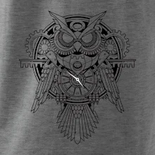 Steampunk sova černobílá