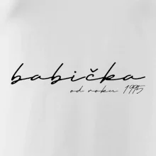 Psací nápis babička s ročníkem