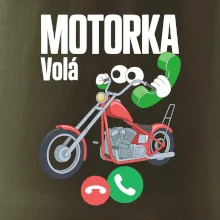 Karikatura motorka chopper volá