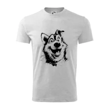 Černobílá karikatura husky