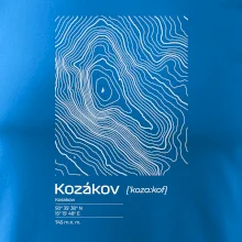 Kozákov - vrstevnice v obdélníku
