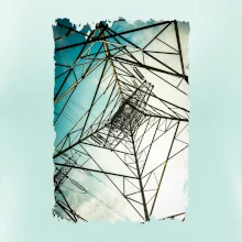 Barevné nebe - stožáry vysokého napětí