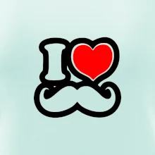 i love mustache - obrys